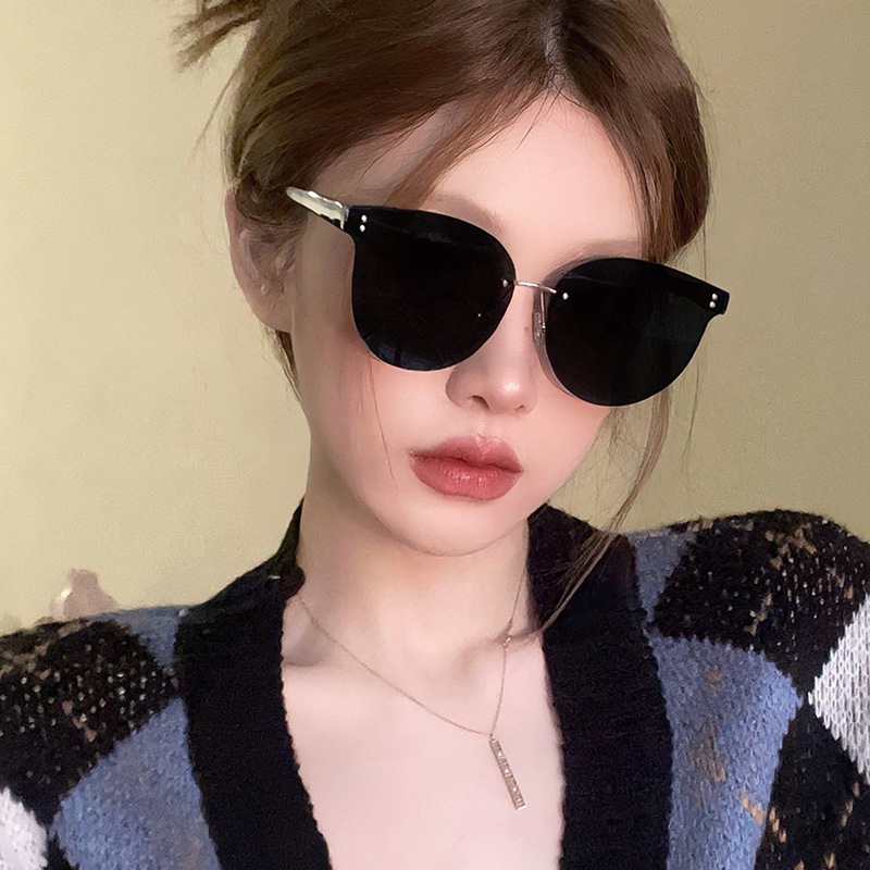 Wholesale Rimless Oversized Cat Eye Sunglasses For Women Men - Everful