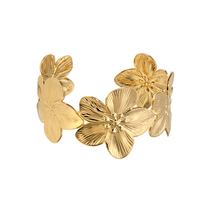 Vintage Wide Cuff Bracelet Alloy Starfish Shell Flower Butterfly Leaf Design Open Adjustable Bangle For Women Summer Beach Vacation Jewelry