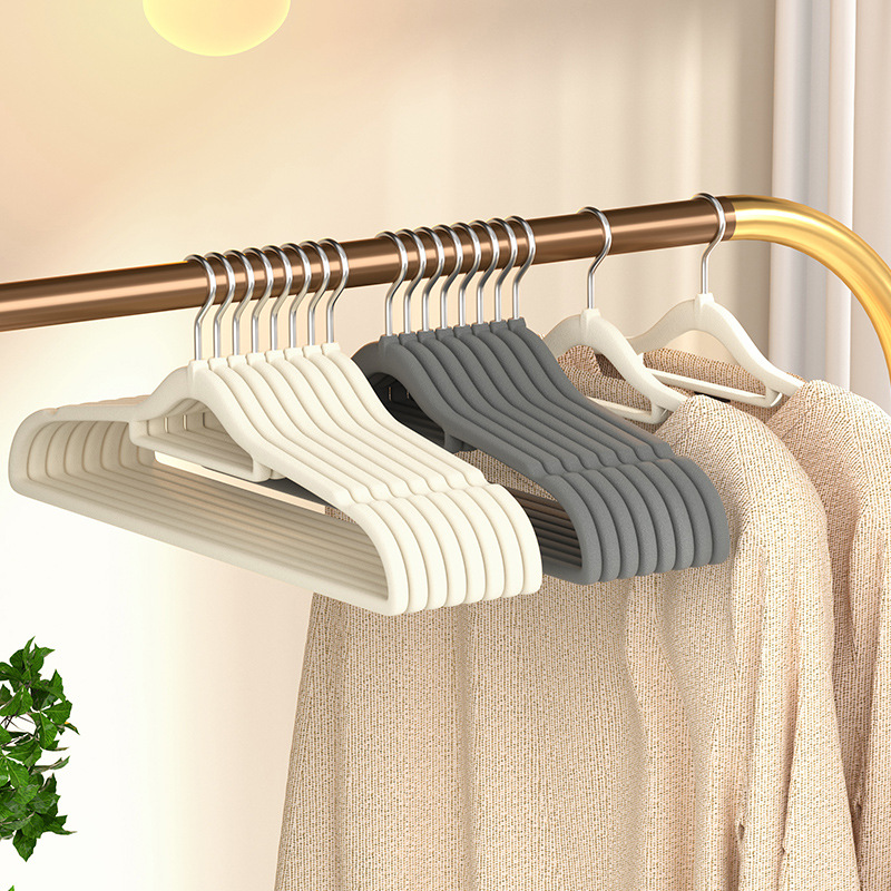 Non-slip Flocked Clothes Hangers Space Saving ABS Velvet Hangers With Metal Swivel Hooks Heavy Duty Seamless Wardrobe Organization For Coats Dresses Suites