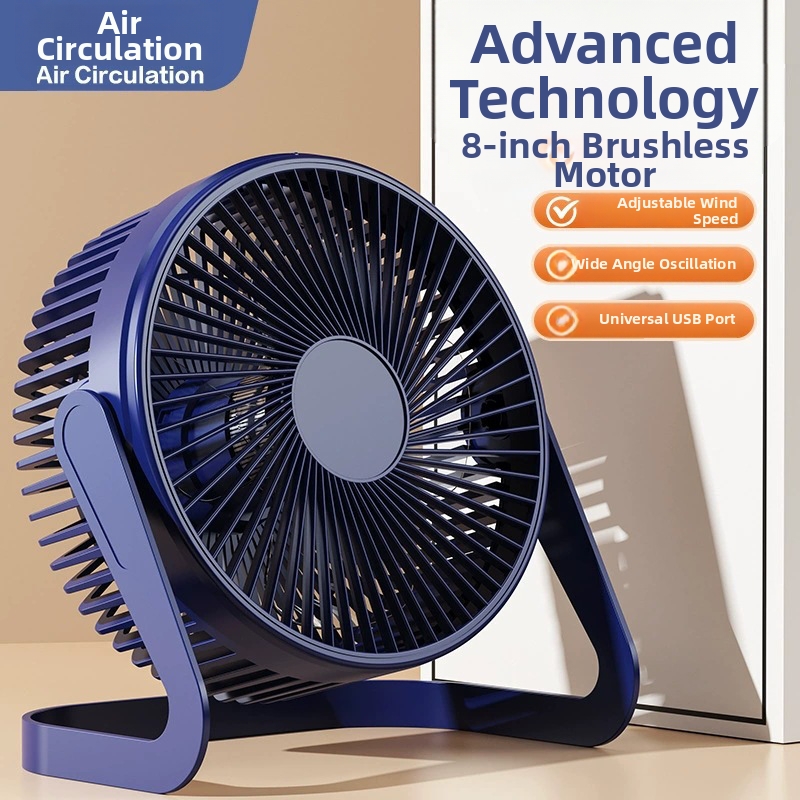 Portable USB Desktop Fan Mini Air Circulation Fan 2-Speed Adjustable Personal Cooling Fan for Office Home Quiet Brushless Motor Small Table Fan