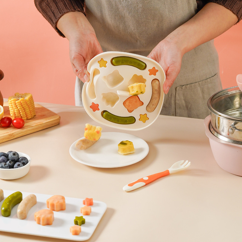 Food Grade Silicone Baby Food Supplement Mold Cat Paw Star Shape Sausage Maker DIY Steaming Cake Pudding Mold For Toddler Kids BPA Free
