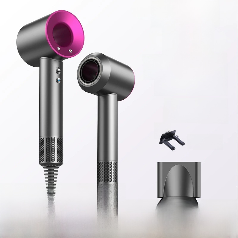 Professional High Speed Bladeless Hair Dryer 1600W Negative Ion Constant Temperature Hair Care Blow Dryer with Styling Nozzles for Home Salon Travel