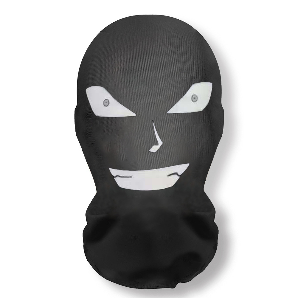 Halloween Cosplay Balaclava Face Mask Elastic Nylon Mesh Breathable Funny Shadow Person Full Face Cover For Masquerade Party Outdoor Sports Adult Unisex