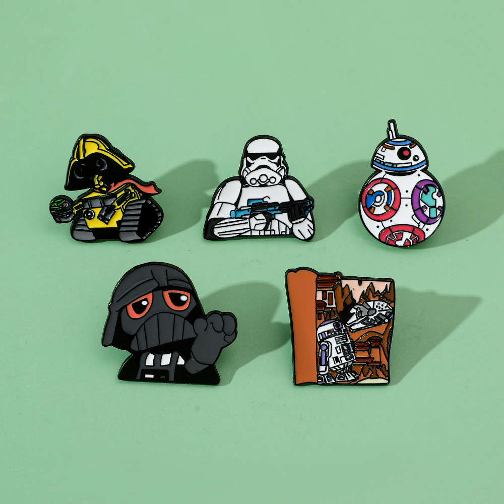 Cartoon Robot Enamel Pin Badge Alloy Metal Brooch Decorative Jewelry For Backpacks Jackets Bags Clothing Accessory Unisex