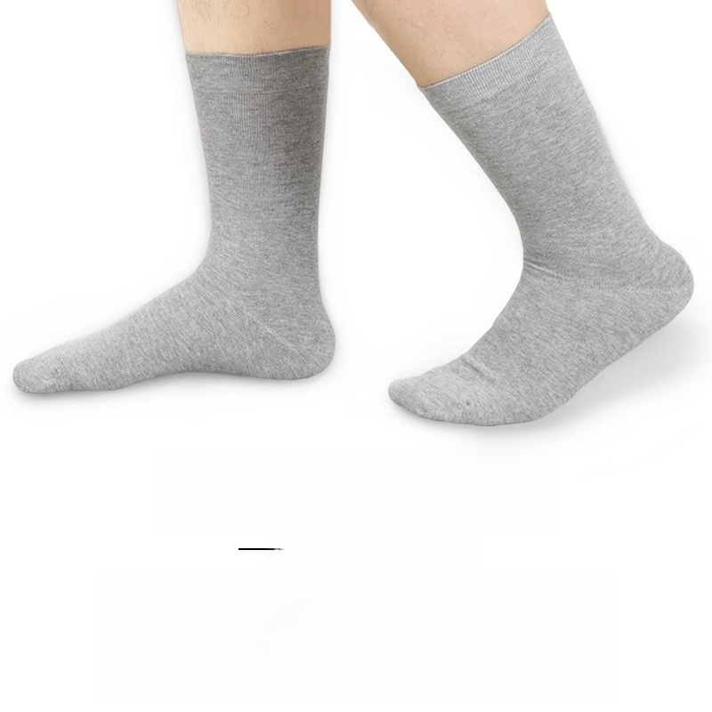 Men's Plus Size Crew Socks Combed Cotton Blend Deodorant Sweat Absorbent Business Casual Socks For Big Feet Size 45-50 Solid Color Long Tube High Quality Knitted Hosiery