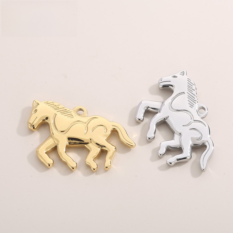 Stainless Steel Horse Pendant Animal Charms For DIY Jewelry Making Necklace Bracelet Accessories Gold Silver Polished Horse Pendants