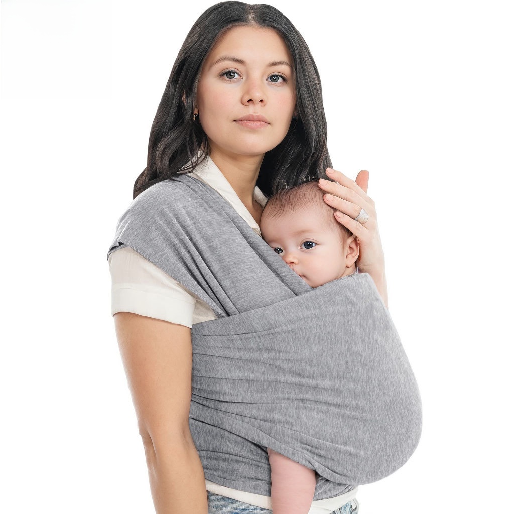 Ergonomic Baby Wrap Carrier Breathable Cotton Blend High Elasticity Infant Sling For Newborn To Toddler Hands-Free Lightweight Baby Carrier For Outdoor Daily Travel