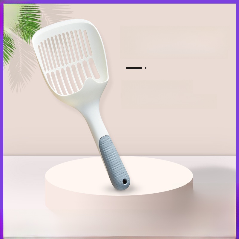 Long Handle Cat Litter Shovel PP Plastic Large Sifter Scoop with Ergonomic Handle and Double Hook for Home Cat Sand Cleaning Sifting Tool