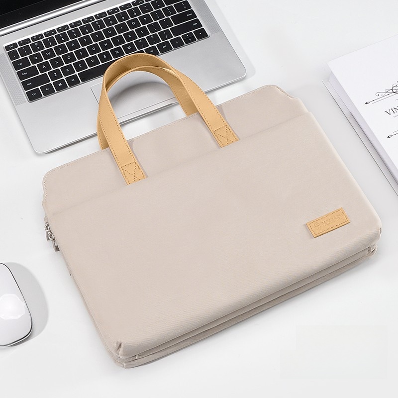Shockproof Oxford Cloth Laptop Briefcase With PU Leather Handle Water Resistant Business Commute Messenger Bag For 14 15.6 Inch Notebook Women Men