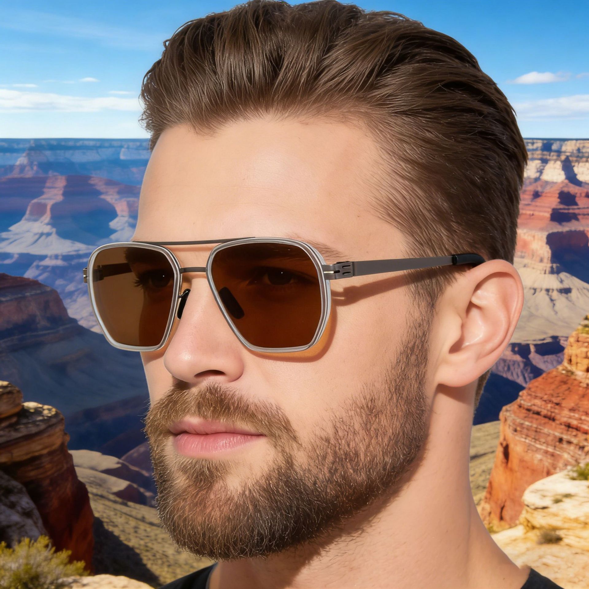 Wholesale Polarized TR Metal Square Navigator Sunglasses For Men - Everful