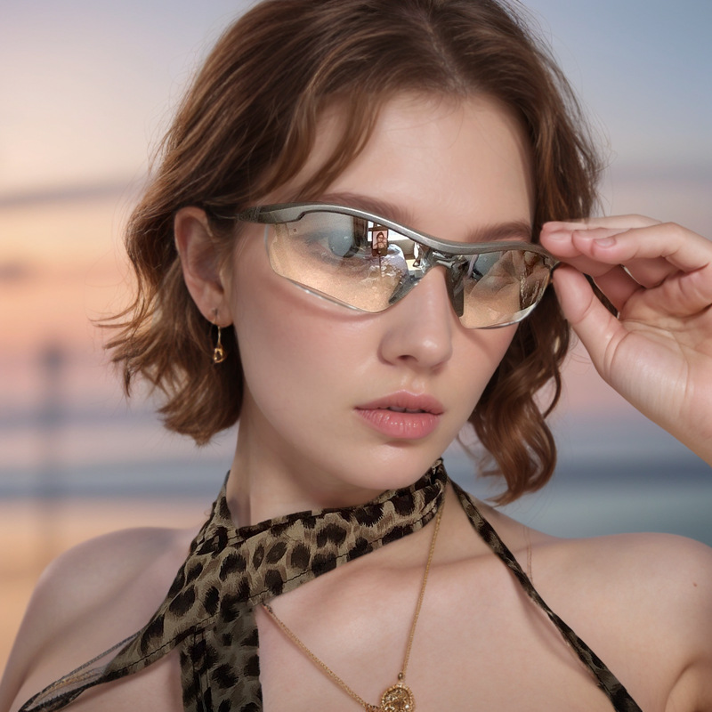 Wholesale UV400 Protection PC Half Frame Sports Sunglasses For Men Women - Everful