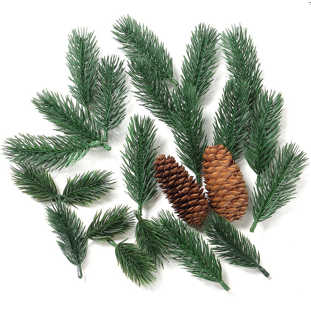 Artificial Pine Needles Plastic Green Plants Christmas DIY Garland Accessories For Home Party Holiday Decoration