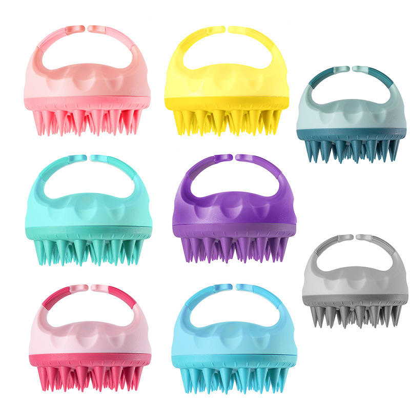 Silicone Scalp Massager Shampoo Brush Soft TPE ABS Teeth Hair Scrubber Head Massage Tool For Hair Growth Dandruff Removal For Men Women Kids Home Bathroom Use