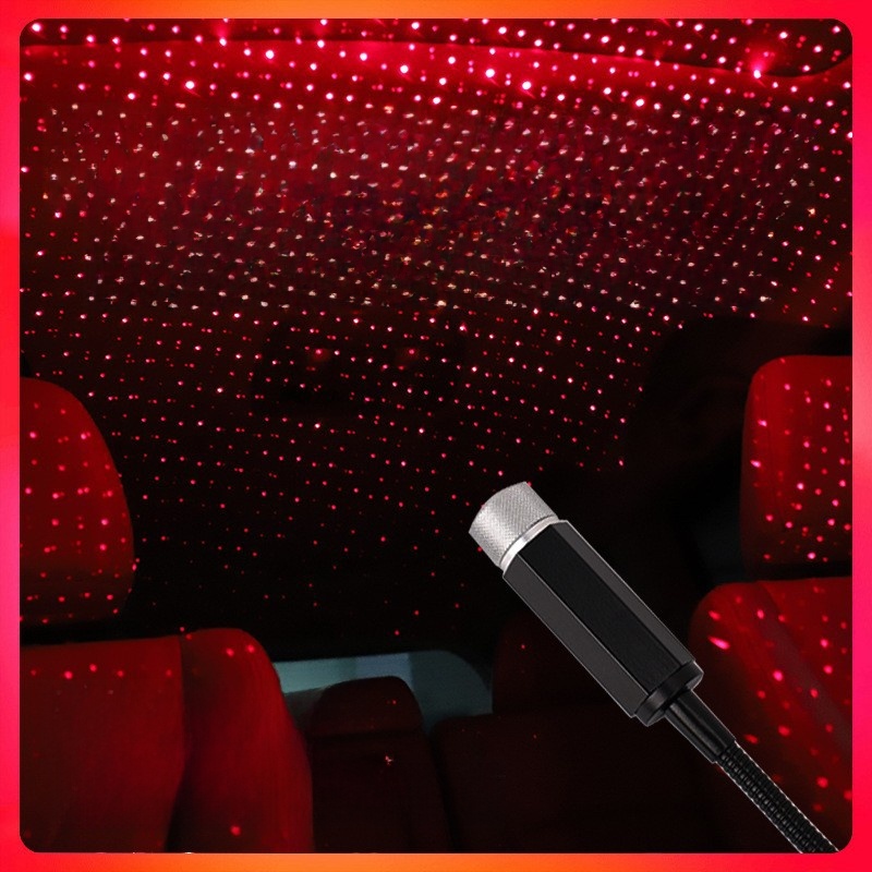 USB Car Star Light Projector Aluminum Alloy Starry Sky Atmosphere Lamp Portable Romantic Laser Spotlight For Car Roof Interior Decor Bedroom Birthday Party