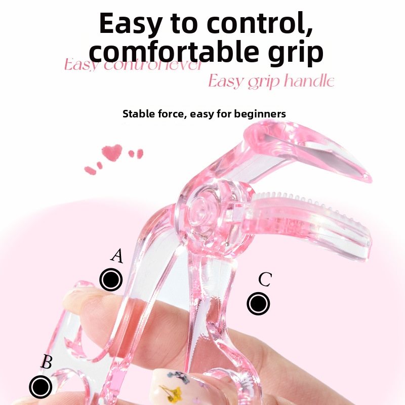 Rimless Eyelash Curler With Comb Teeth Wide Angle Partial Eyelash Curling Tool Portable ABS Plastic Silicone Pads Makeup Beauty Accessories For Women