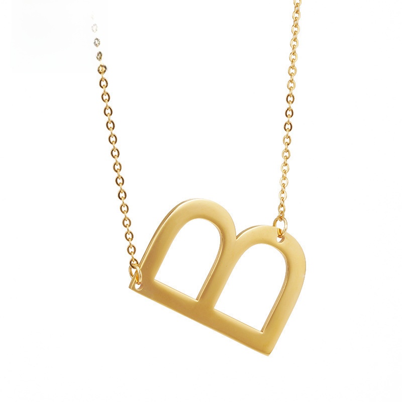 18K Gold Plated Stainless Steel 3D Bubble Initial Pendant Necklace Personalized A-Z Alphabet Capital Letter Necklace Jewelry For Women