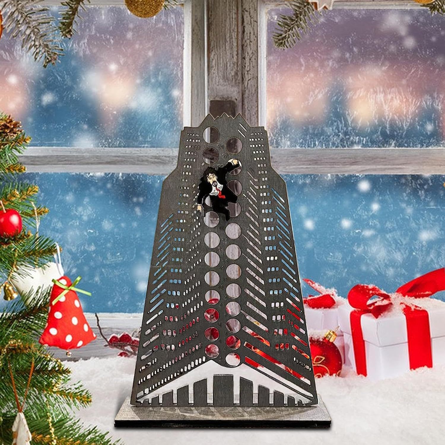 Skyscraper Advent Calendar 24 Days Christmas Countdown Wooden Ornament Desktop Architectural Model Holiday Decor For Home Office