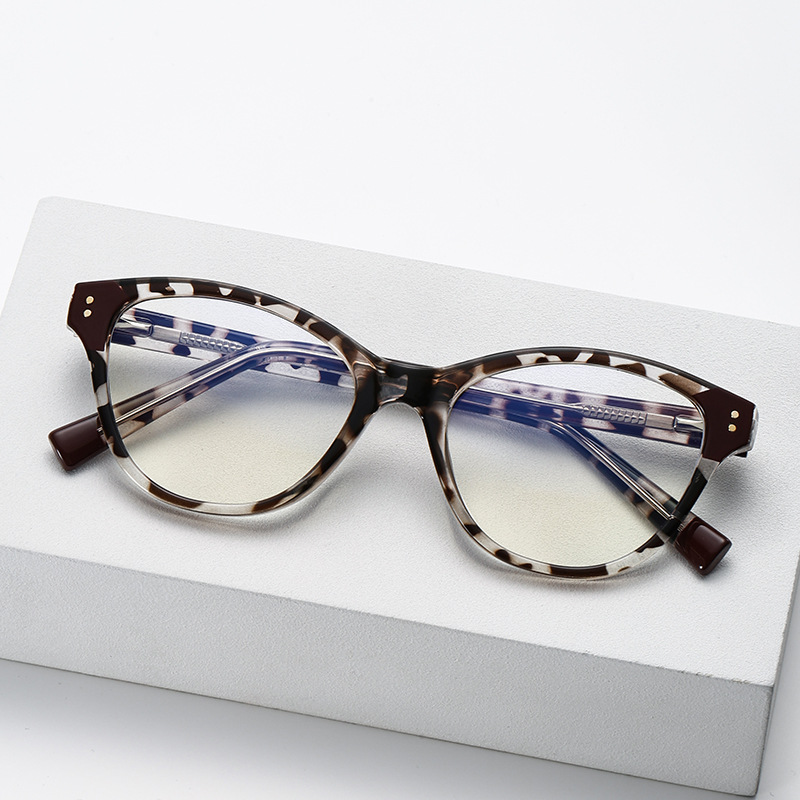 Wholesale Retro Cat Eye Anti Blue Light Glasses With Rivet Decor - Everful