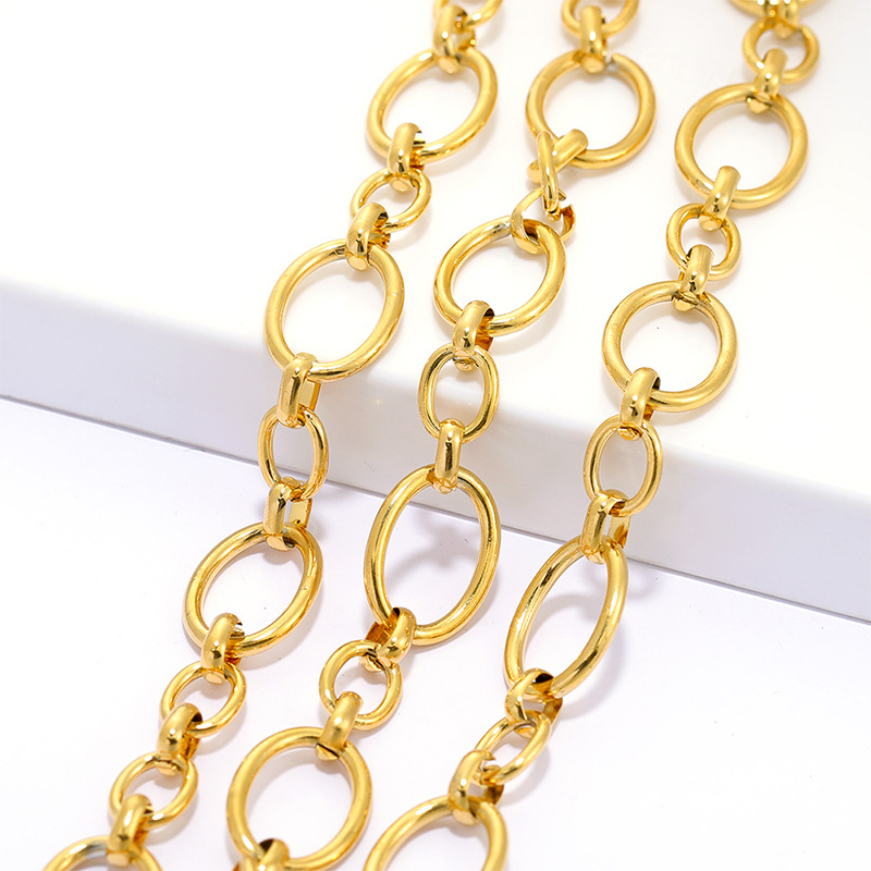 Stainless Steel Oval Link Chain For DIY Jewelry Making Findings Bag Apparel Accessories Decorative Thick Metal Cable Chain