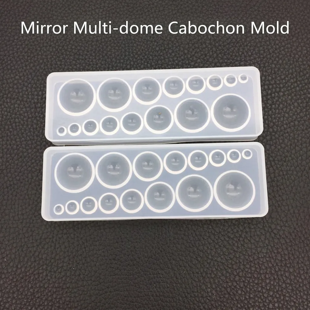 Stampo In Silicone Rotondo Per Creazione Gioielli In Resina Fai Da Te Cabochon Superficie A Specchio Strumento Artigianale Flessibile