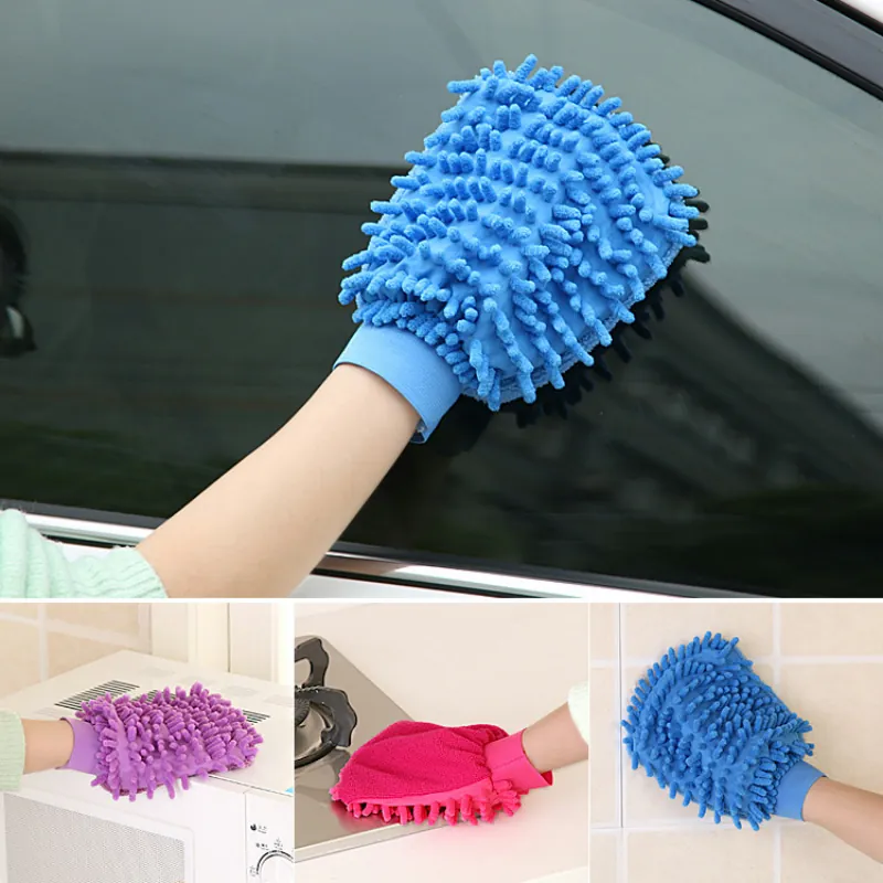 Gant De Lavage De Voiture En Chenille Microfibre Épais Absorbant Pour Le Nettoyage Domestique Cuisine Auto Sans Rayures