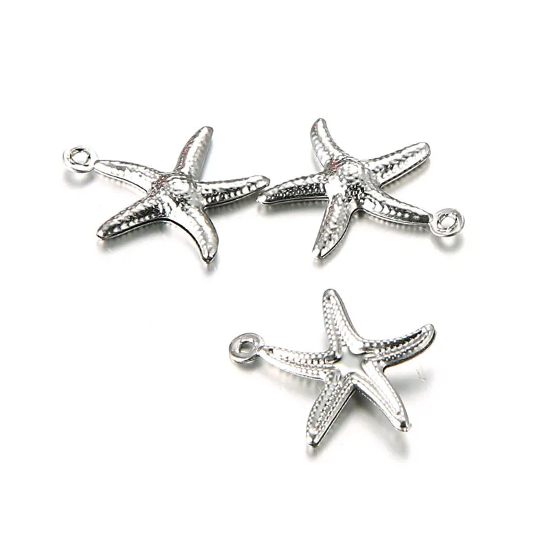 Hollow Starfish Pendants Stainless Steel Sea Animal Charms For DIY Jewelry Making Crafts Findings Ocean Style Accessory