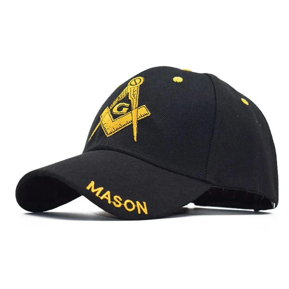 Freemason Symbol Embroidery Baseball Cap Square And Compass Mason Letter Adjustable Unisex Curved Brim Dad Hat