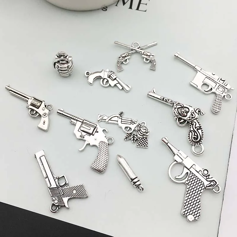 Antik Silber Legierung Simulation Waffe Anhänger Charms Für DIY Halskette Armband Schmuckherstellung Handwerk