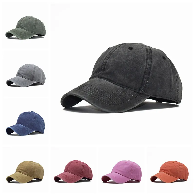 Washed Cotton Baseball Cap Vintage Distressed Dad Hat Adjustable Parent-Child Sun Hat For Adults Kids Unisex Spliced