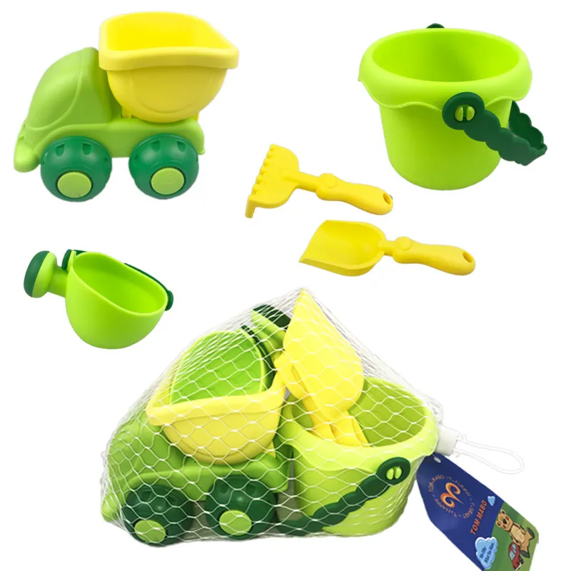 Kids Beach Soft Rubber Sand Play Bucket Shovel Rake Watering Can Dump Truck Summer Outdoor Water Toys For Toddlers