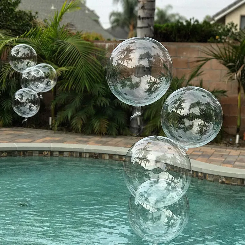 Transparent Bobo Balloons Round Clear Plastic High Stretch Party Decoration Wedding Birthday Event Festive Supplies Large Decor