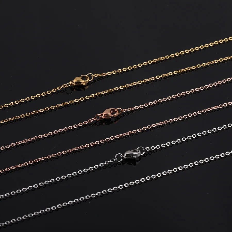 Collana A Catena Cavo Acciaio Inossidabile Placcato Oro 18K Accessorio Gioielli DIY Moda Minimalista Unisex