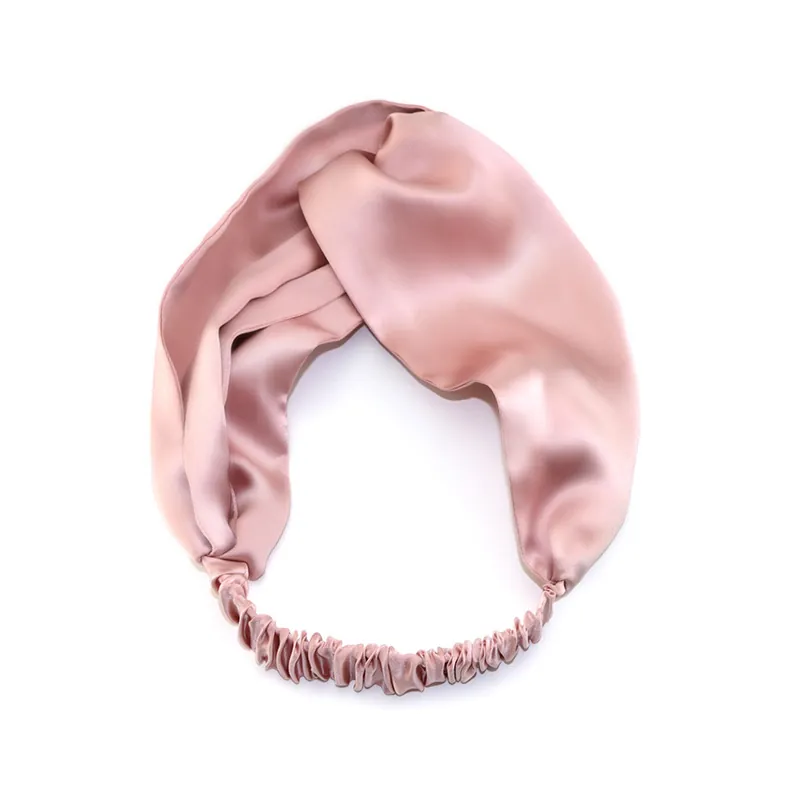 Mulberry Satin Headband Cross Twist Knot Elastic Hair Band Soft Smooth Elegant Luxury Women Beauty Hair Accessories