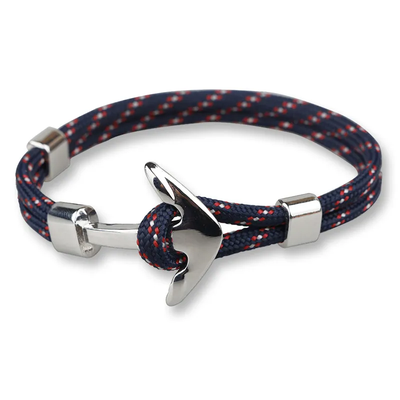 Nautical Anchor Bracelet Braided Polyester Paracord Rope Maritime Trend Jewelry For Men And Women