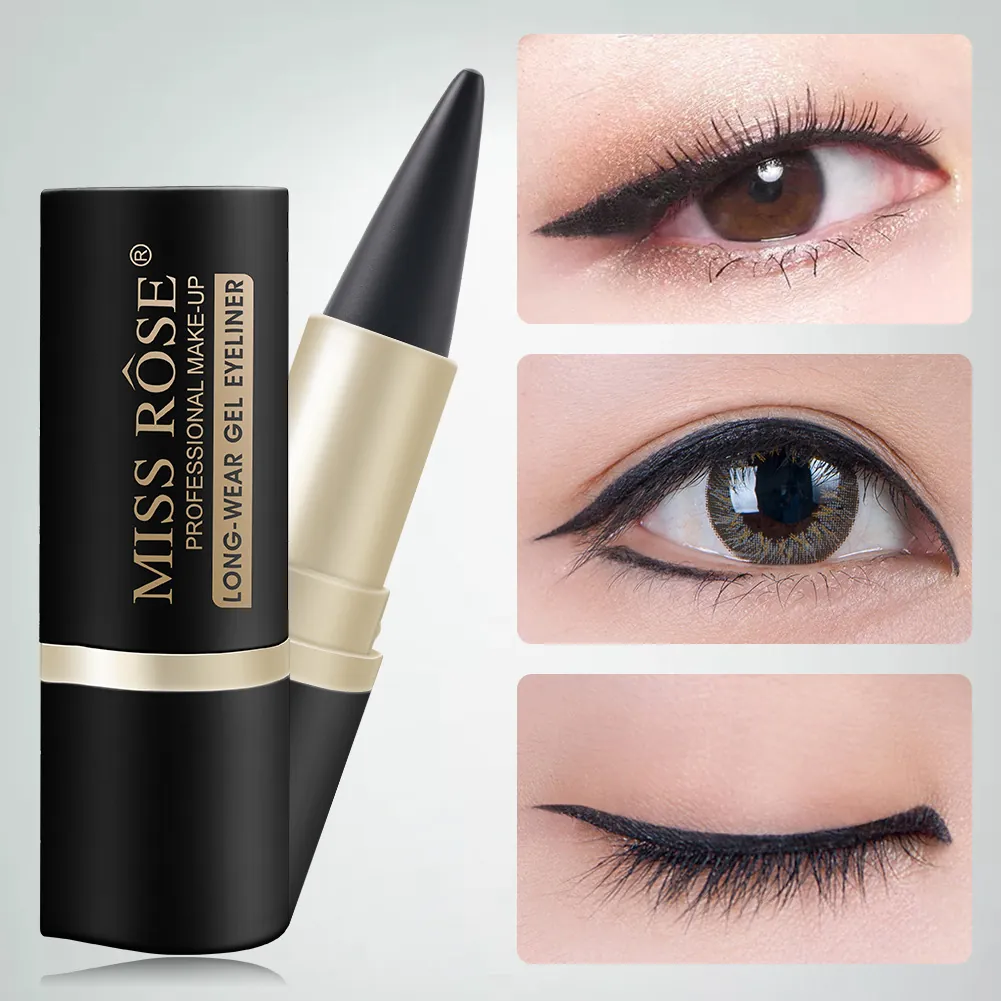Black Gel Eyeliner Waterproof Long-wear Smudge-proof Matte Eye Makeup Smooth High Pigment Professional