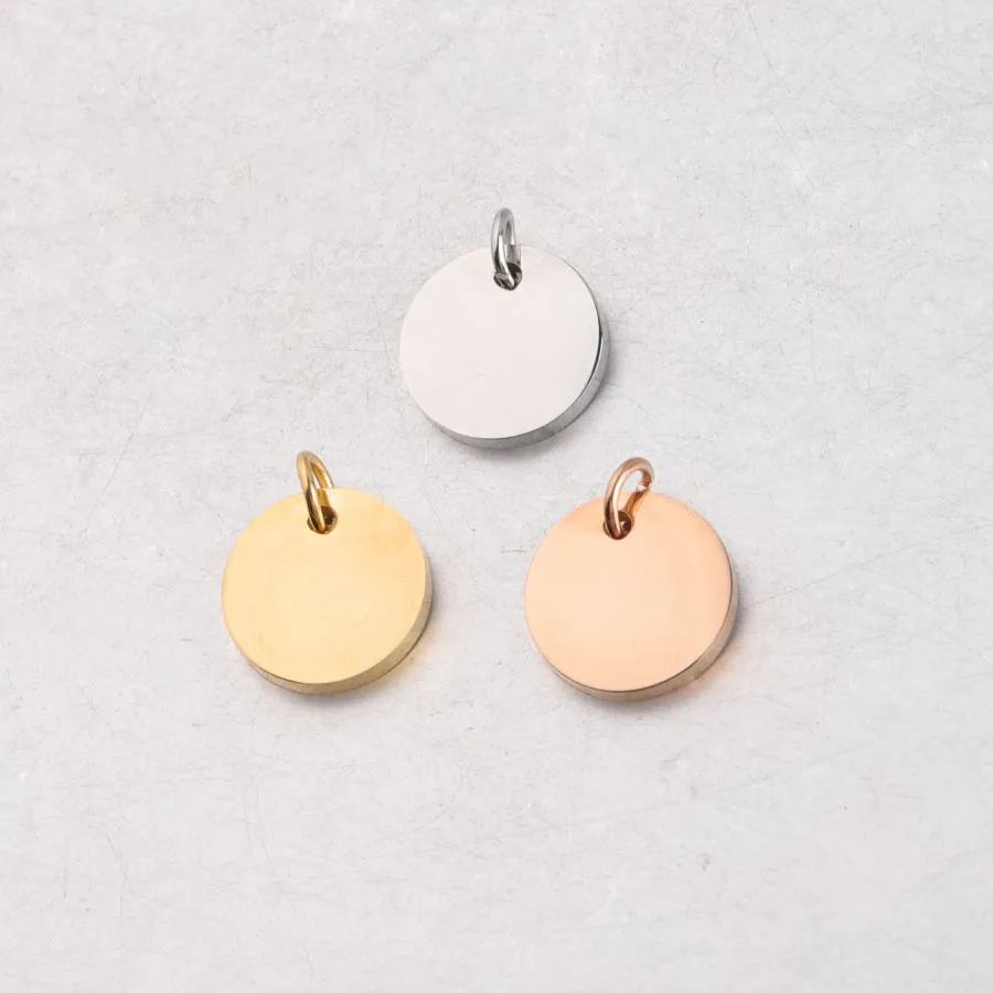 Ronde Blanco Hangers 304 Roestvrij Staal Spiegelglans Cirkel Bedels Met Ring Voor DIY Sieraden Maken Knutselen