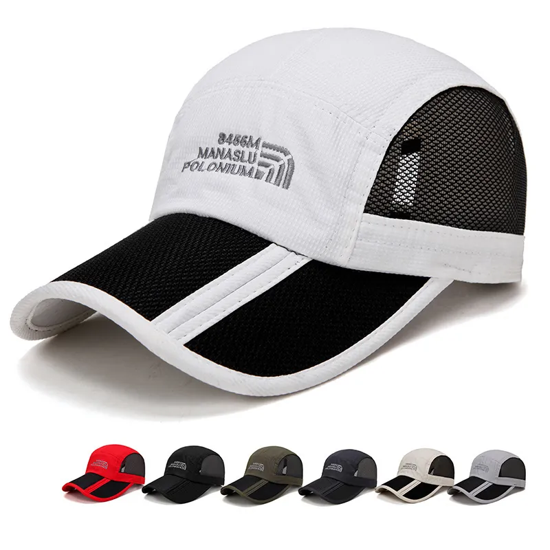 Baseball Cap Foldable Mesh Breathable Quick Dry Sun Protection Outdoor Sport Hat For Men Women Contrast Color Polyester