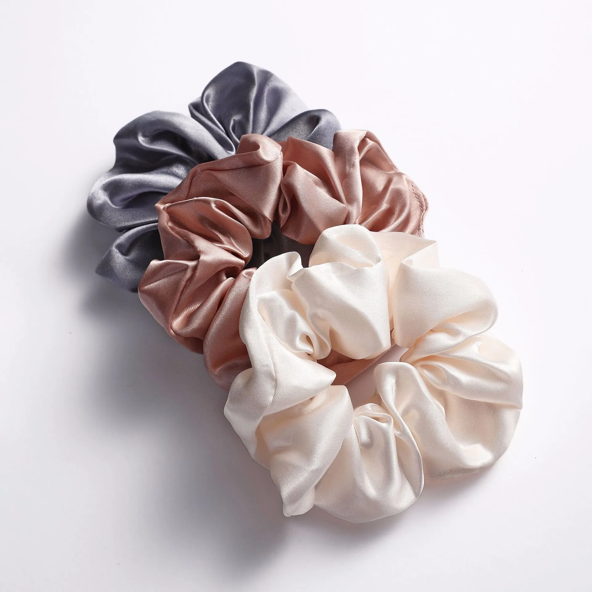 Satin Satin Scrunchies Solid Color Glossy Elastic Hair Ties For Women Ponytail Holder Simple Elegant Hair Accessories