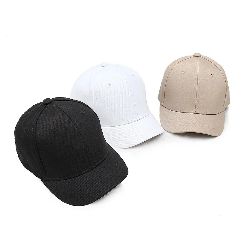 Casquette de Baseball à Fermeture Complète Avec Bord Court Homme Femme Mélange Coton Polyester Couleur Unie Chapeau de Soleil