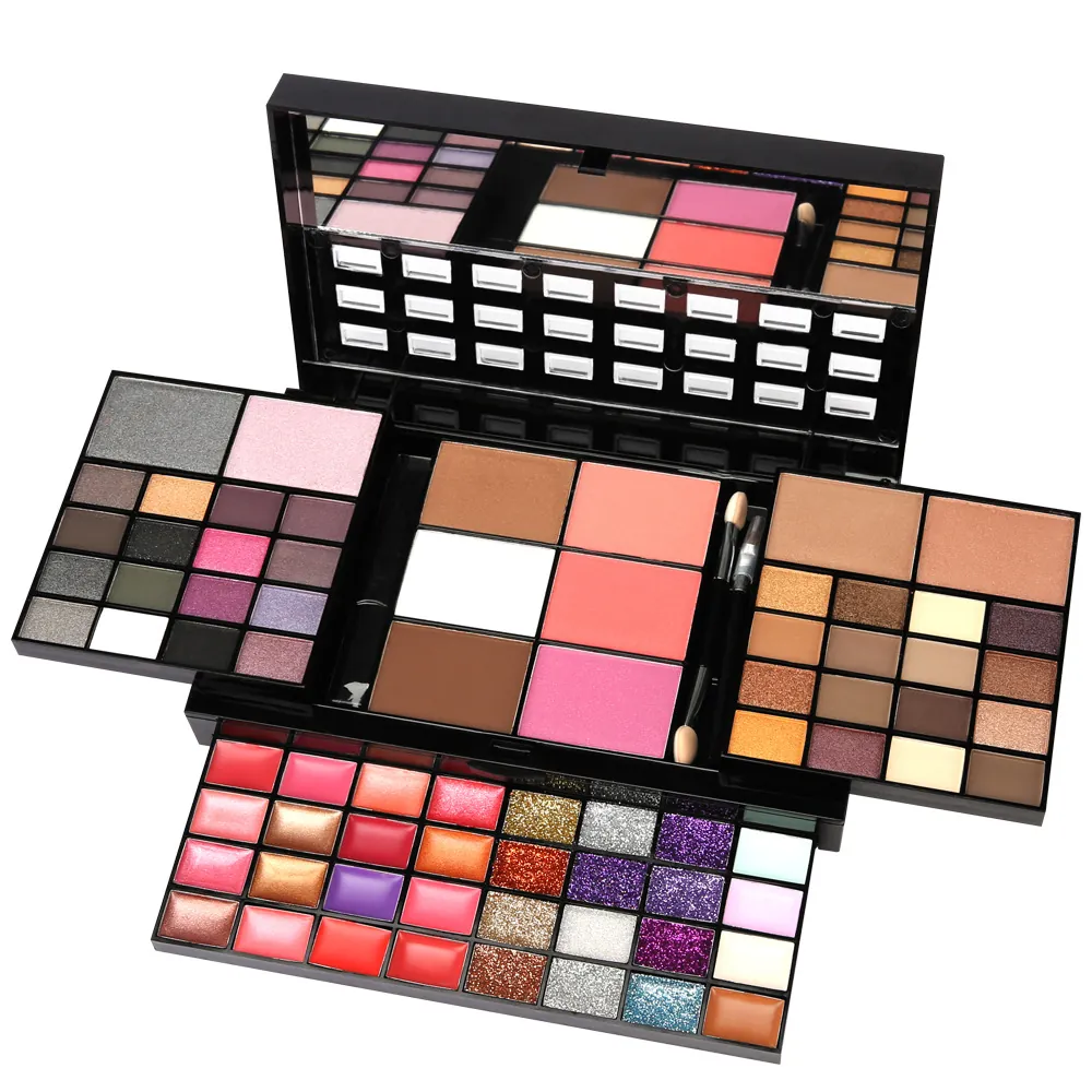 Multi Funktionale Make-up Palette Lidschatten Lippengloss Rouge Kontur Concealer Mit Spiegel Bürsten Kosmetikgehäuse