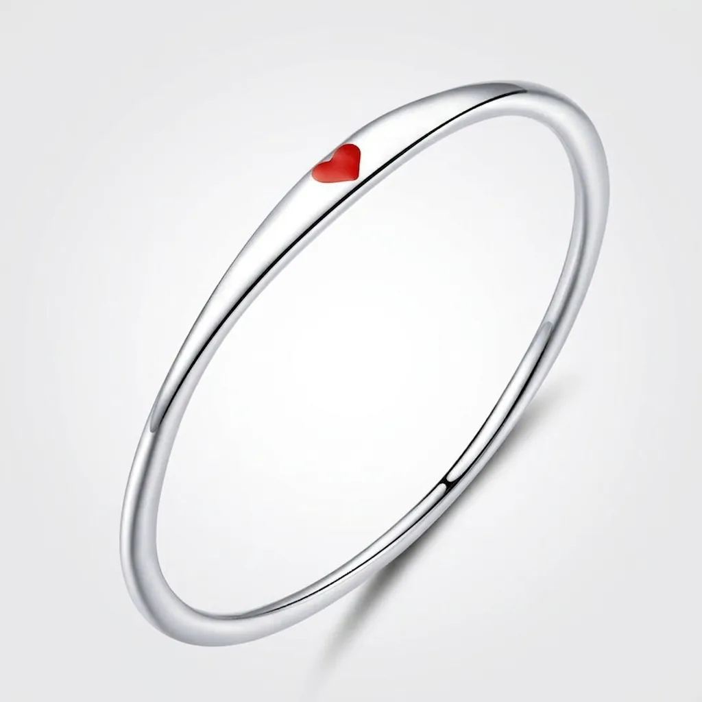 Anello In Argento Sterling 925 Con Cuore In Smalto Rosso Gioielli Romantici Minimalisti Per Donna Regalo Dolce Placcato Platino