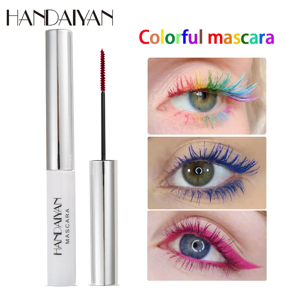 Colorful Mascara Waterproof Long Lasting Volumizing Lengthening Curling Slim Brush Head Eye Makeup Novelty Cosmetic