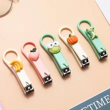 Cartoon Nail Clippers Stainless Steel Cute Portable Fingernail Trimmers With Ring Handle For Kids Students Travel Kawaii
