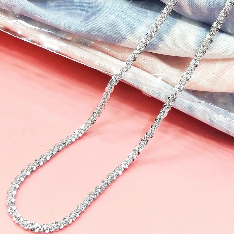 S925 Sterling Silver Popcorn Chain Necklace For Women Minimalist Platinum Plated Twisted Link Clavicle Chain Jewelry Gift