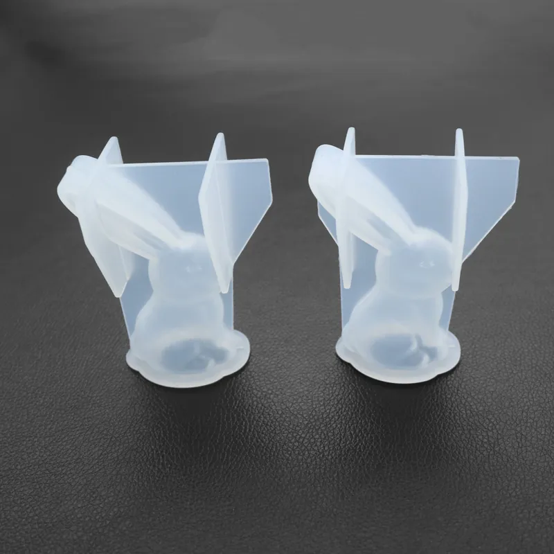Rabbit Silicone Mold 3D Long Ear Bunny Shape High Mirror Surface Food Grade For DIY Resin Casting Candle Making Chocolate