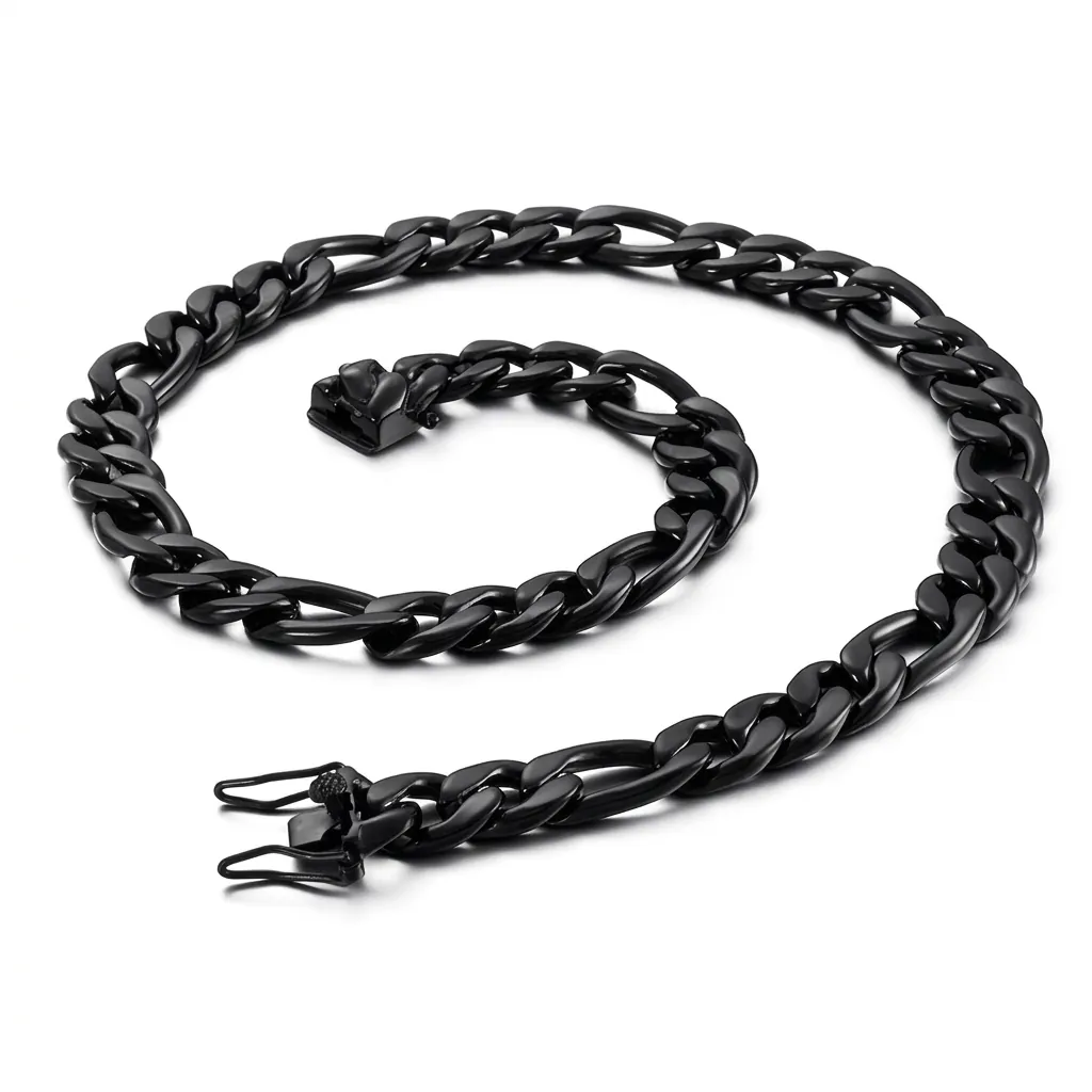 Collier Chaîne Gourmette En Acier Inoxydable Hip Hop Punk Maille Cubaine Chaîne Plate Bijoux Pour Hommes Femmes