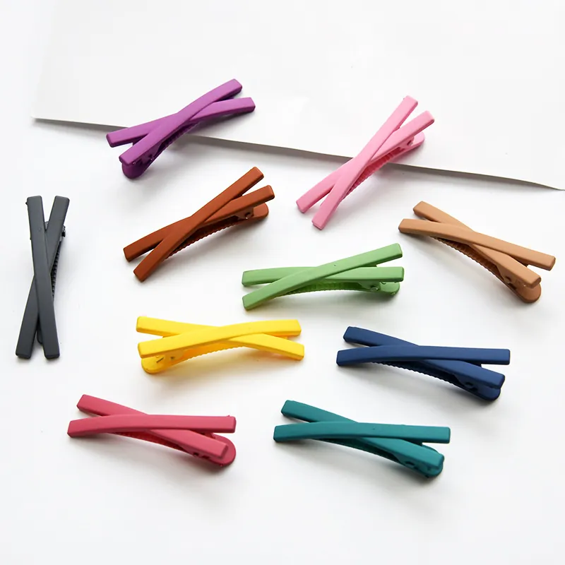 Matte Cross Hair Clips Minimalist X Shaped Frosted Candy Colored Hairpins For Women Girls Sweet Korean Style