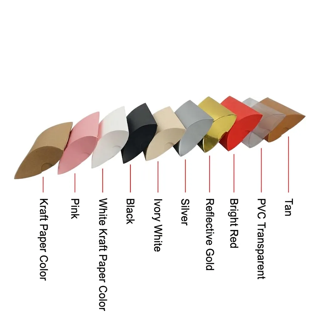 Pillow Gift Box Kraft Paper PVC Transparent Candy Favor Packaging Wedding Party Celebration European Style