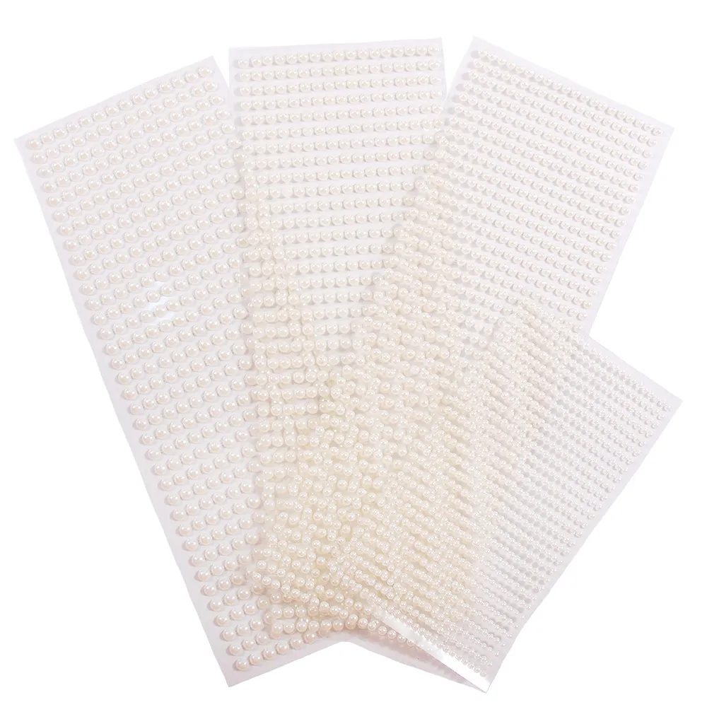 Self Adhesive Artificial Pearl Stickers Resin Half Round Imitation Artificial Pearls DIY Craft Decoration For Phone Car Laptop Scrapbooking