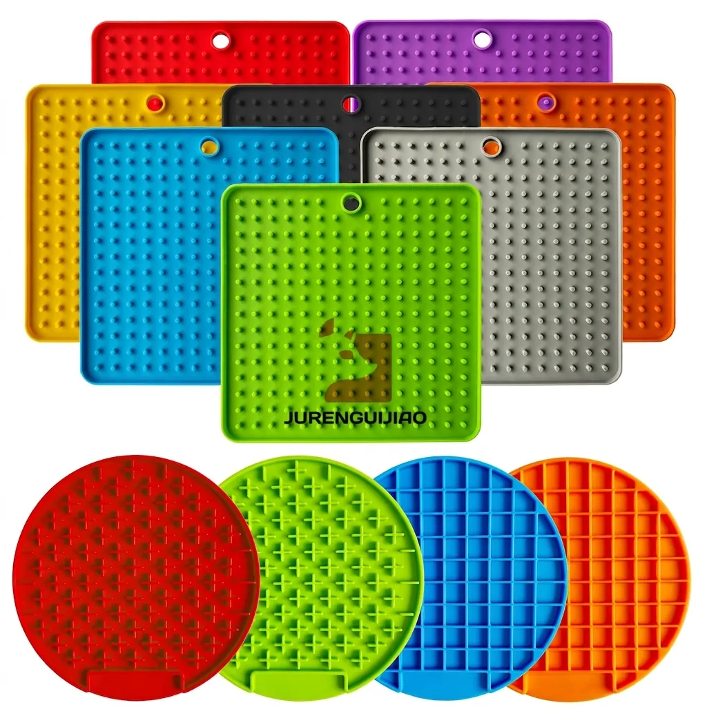Silicone Pet Lick Mat For Dogs And Cats With Suction Cups Slow Feeder Pad For Anxiety Relief And Healthy Eating